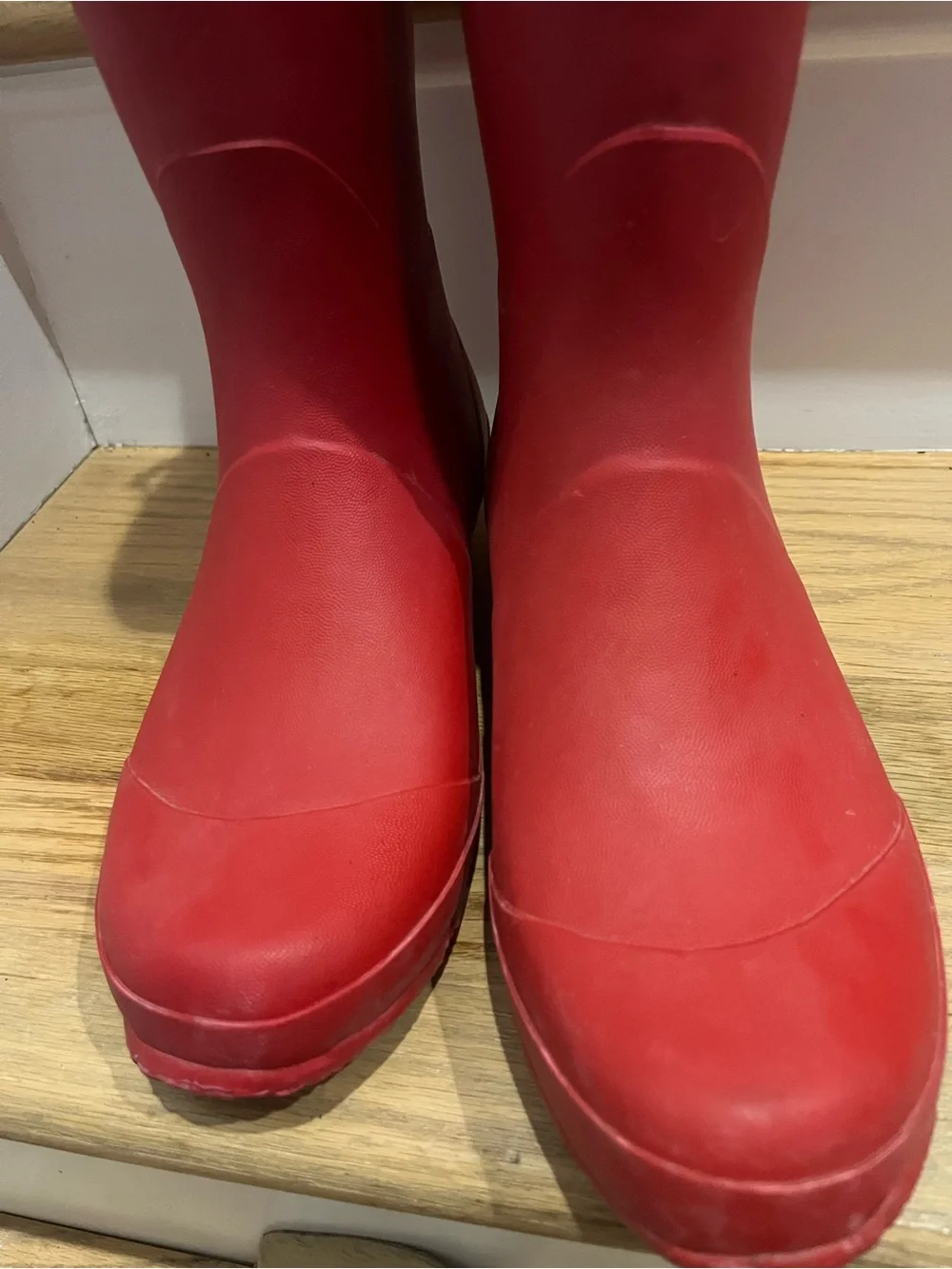 Women's Tall Red Waterproof Rain Boots - Sleek Pull-On Design